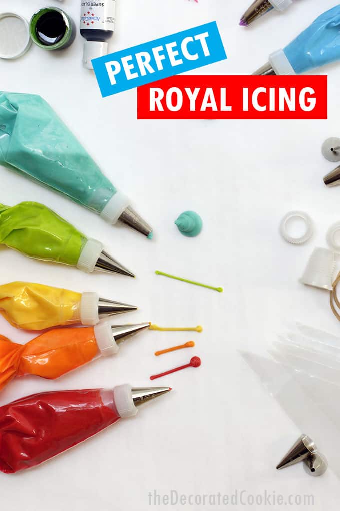 easy ROYAL ICING RECIPE with meringue powder for cookie decorating
